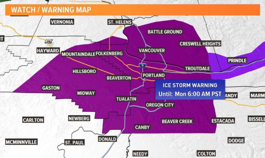 大波特兰地区冰暴警报生效