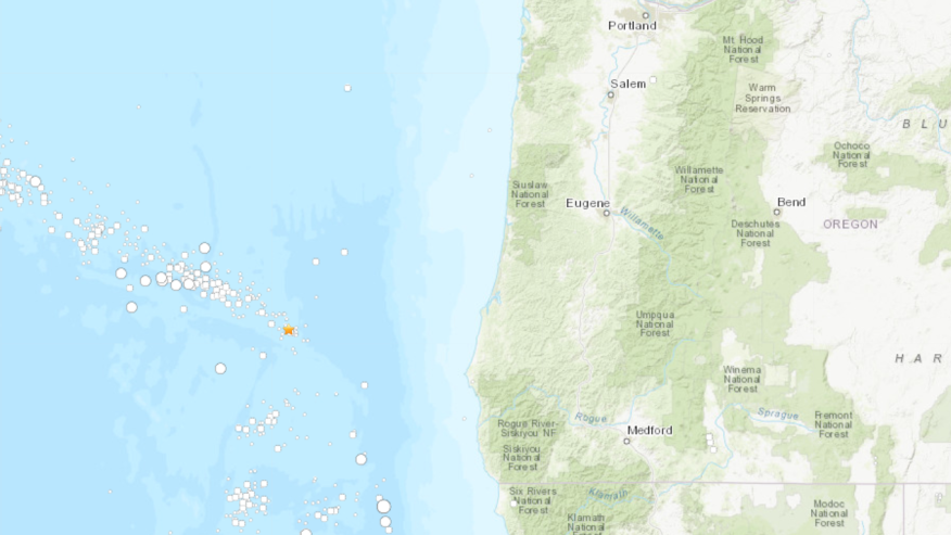 俄勒冈州海岸发生 4.7 级地震