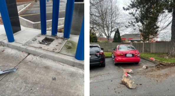 贼子缺钱，直接扛走银行的室外取款机！