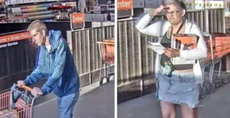 一男一女抢劫Homedepot，通缉中