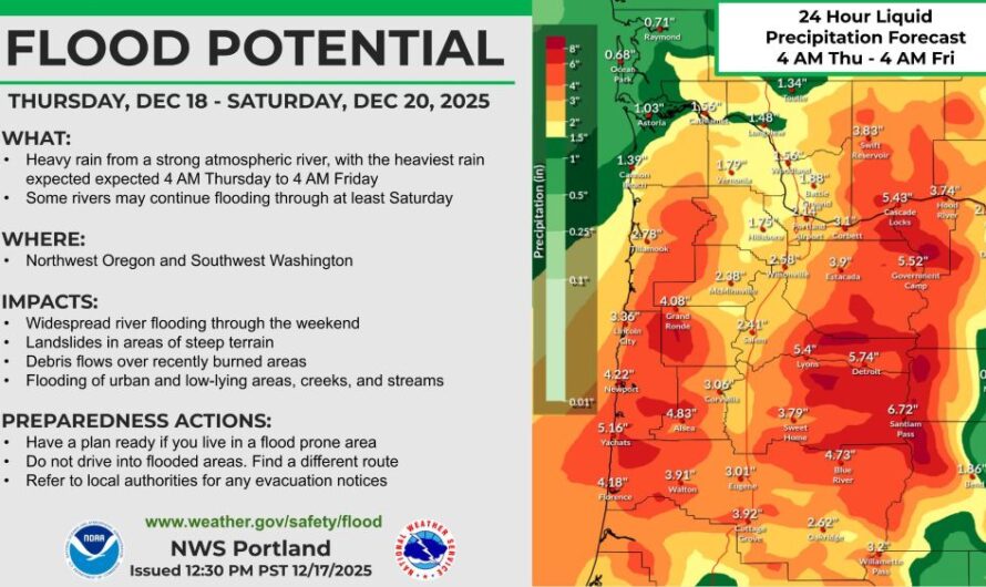 大气河冲击太平洋西北！波特兰拉响洪水、山体滑坡与停电警报！